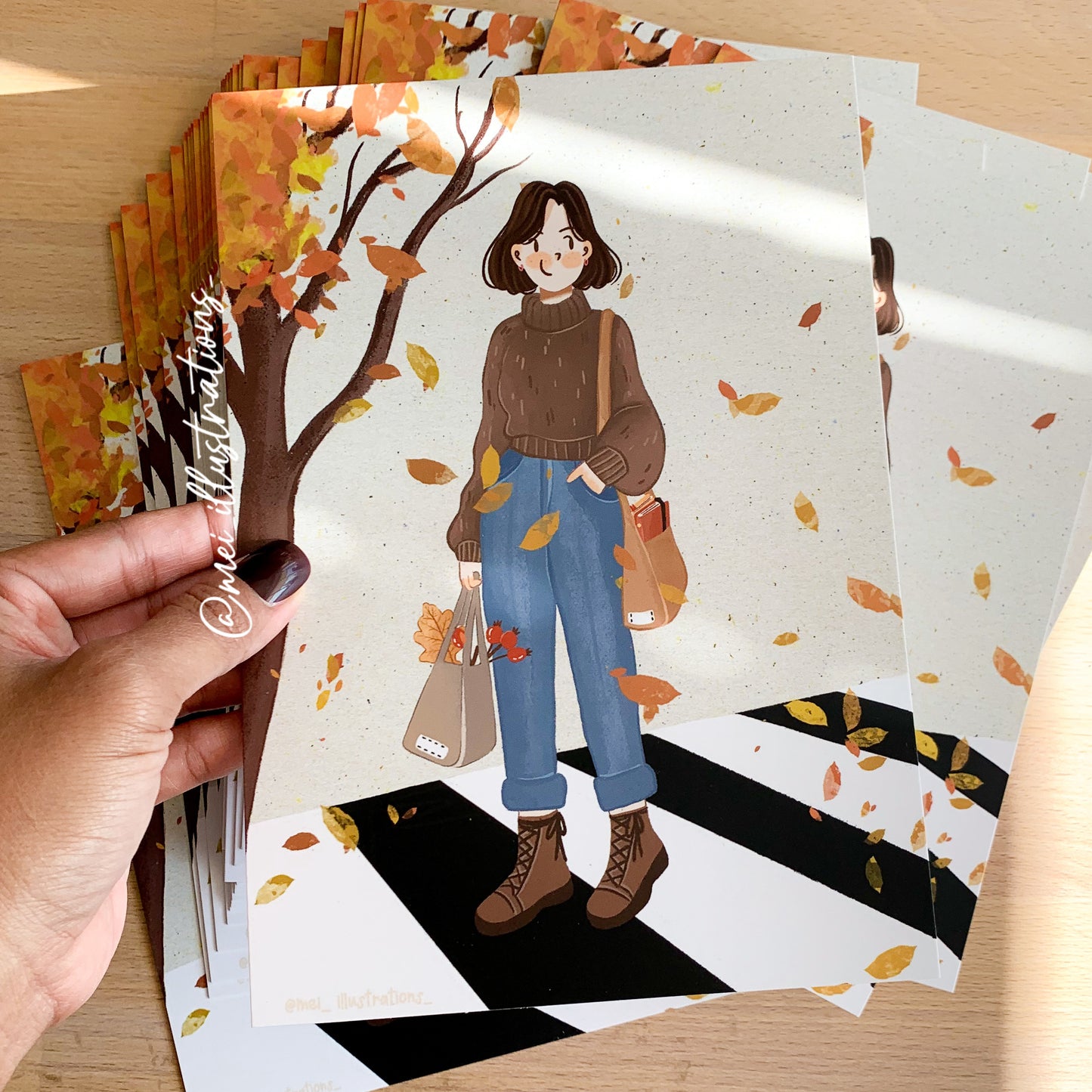 Autumn girl 02 - A5 print