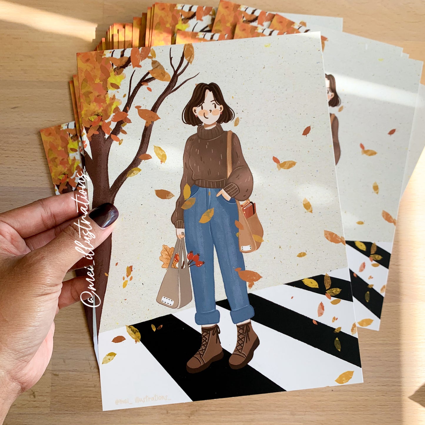 Autumn girl 02 - A5 print