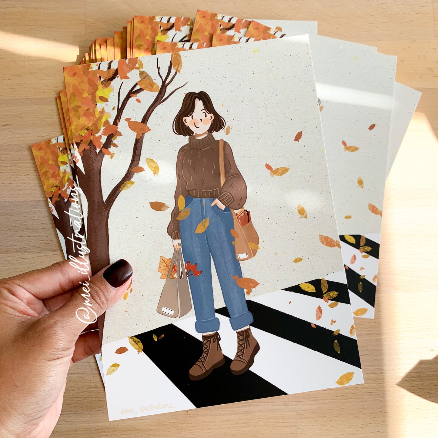 Autumn girl 02 - A5 print