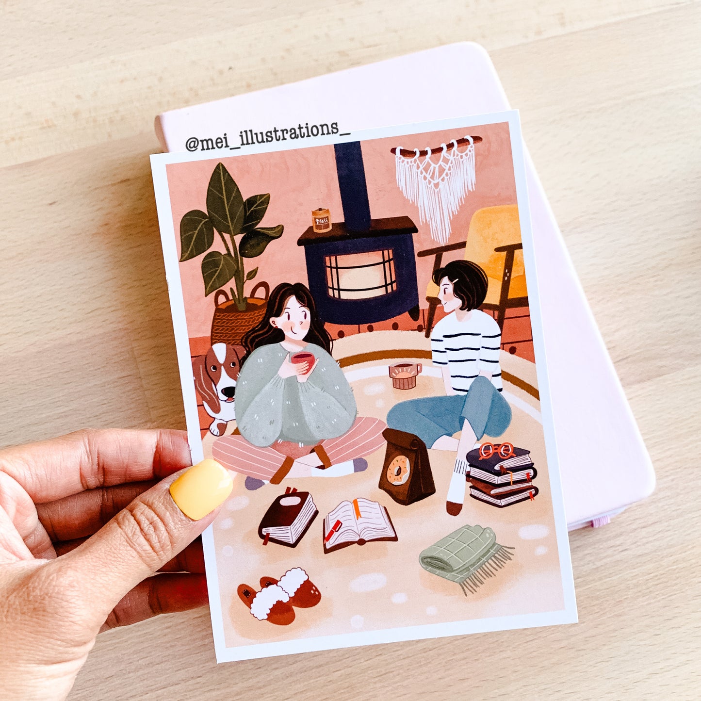 Best friend chat about books art print