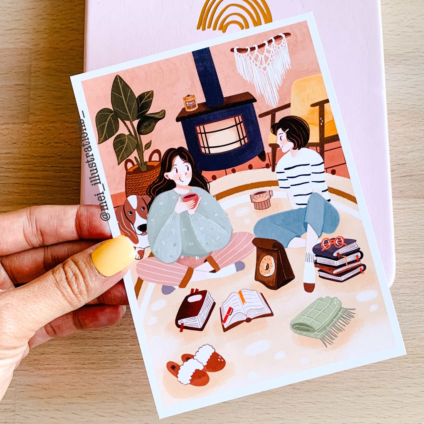 Best friend chat about books art print