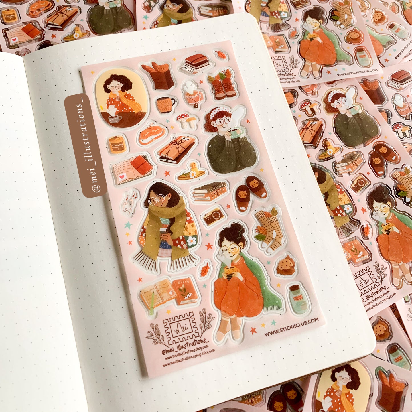 Collaboration Mei illustrations X Stickii Club sticker (PET Sticker)