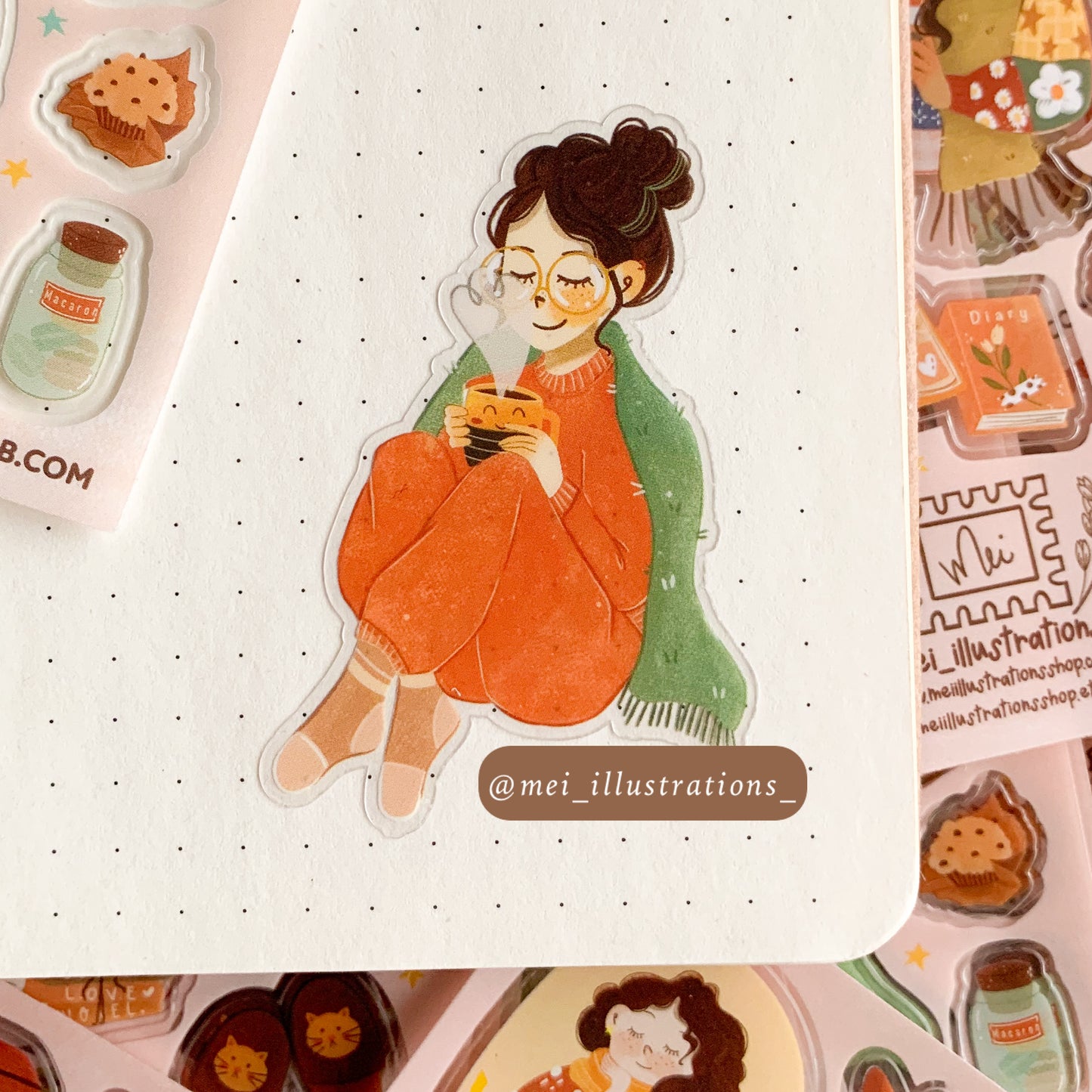 Collaboration Mei illustrations X Stickii Club sticker (PET Sticker)