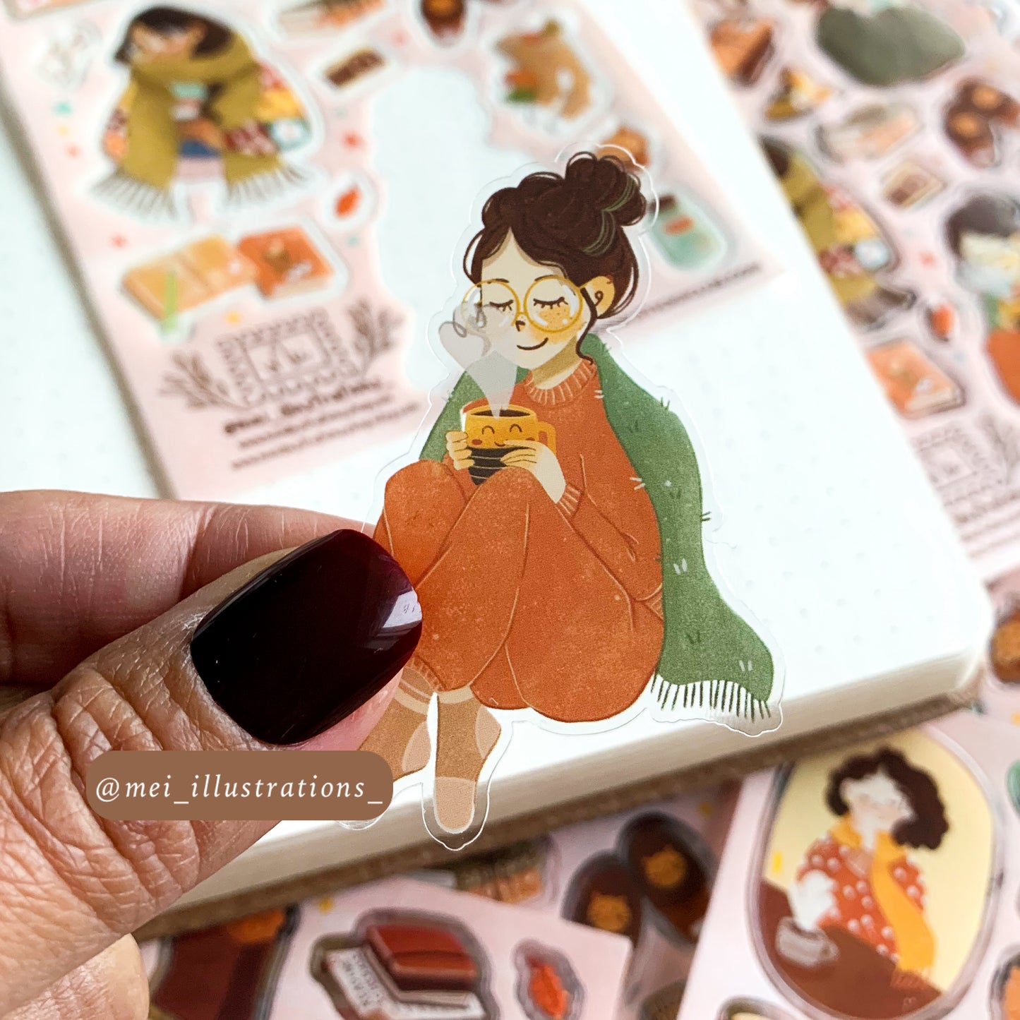 Collaboration Mei illustrations X Stickii Club sticker (PET Sticker)