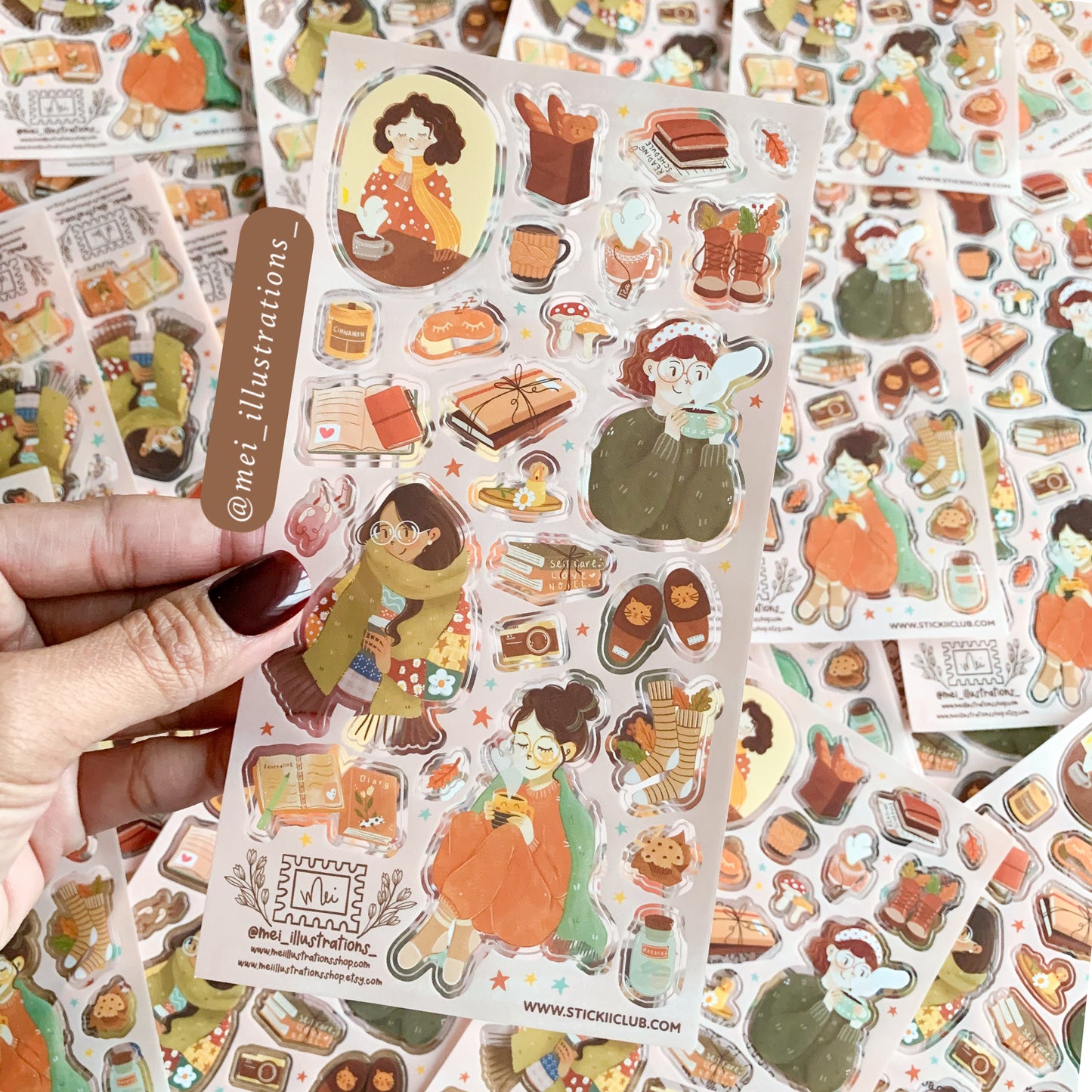Collaboration Mei illustrations X Stickii Club sticker (PET Sticker)