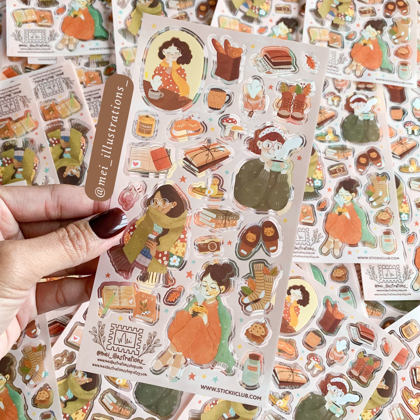 Collaboration Mei illustrations X Stickii Club sticker (PET Sticker)