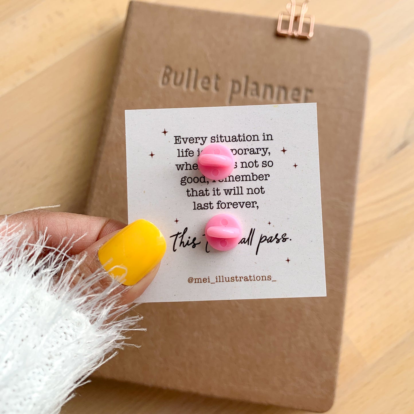 Book quote enamel pin