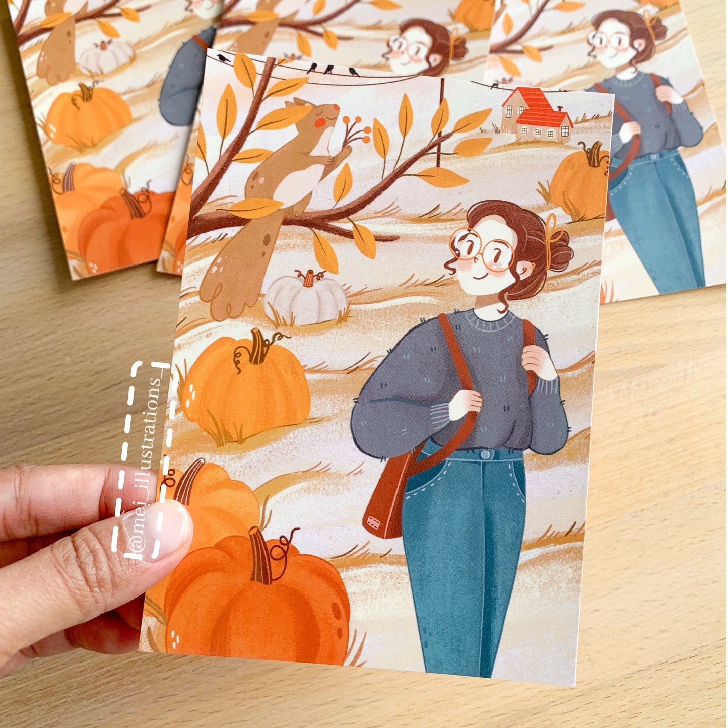 Autumn girl - A6 print