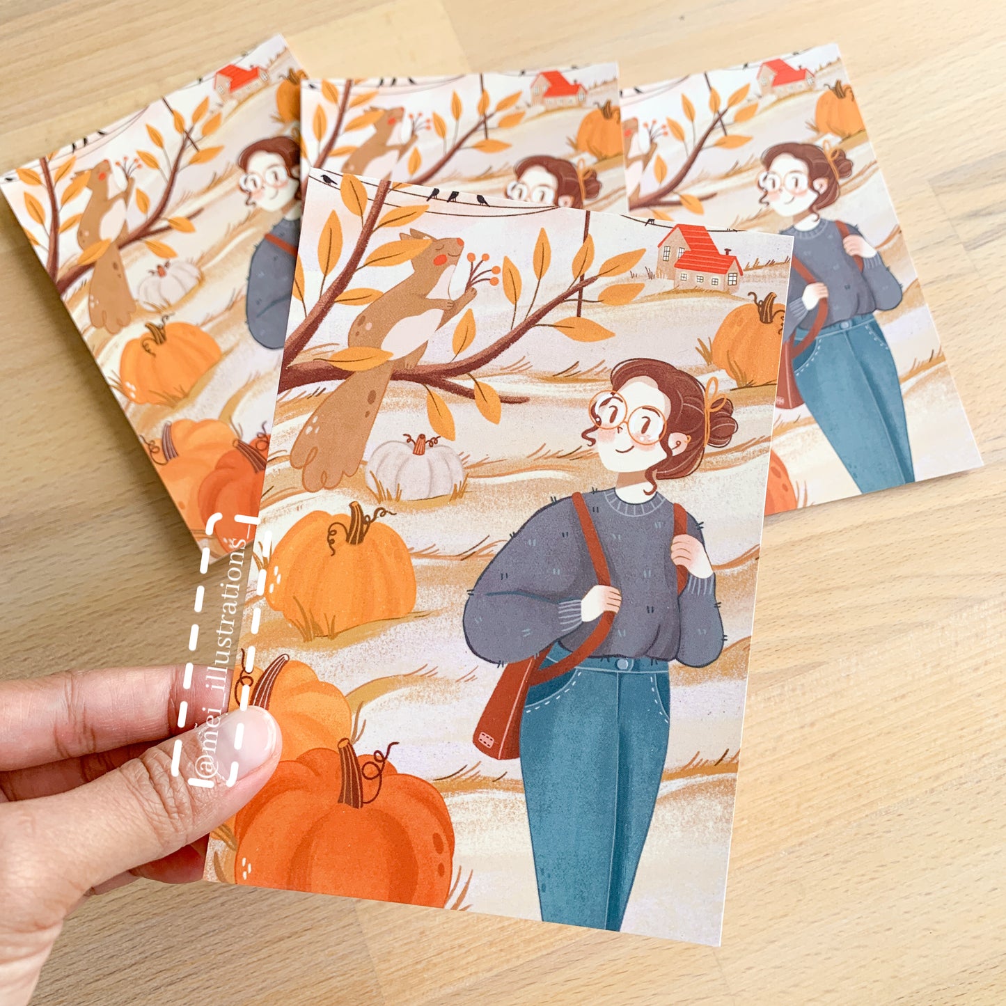 Autumn girl - A6 print