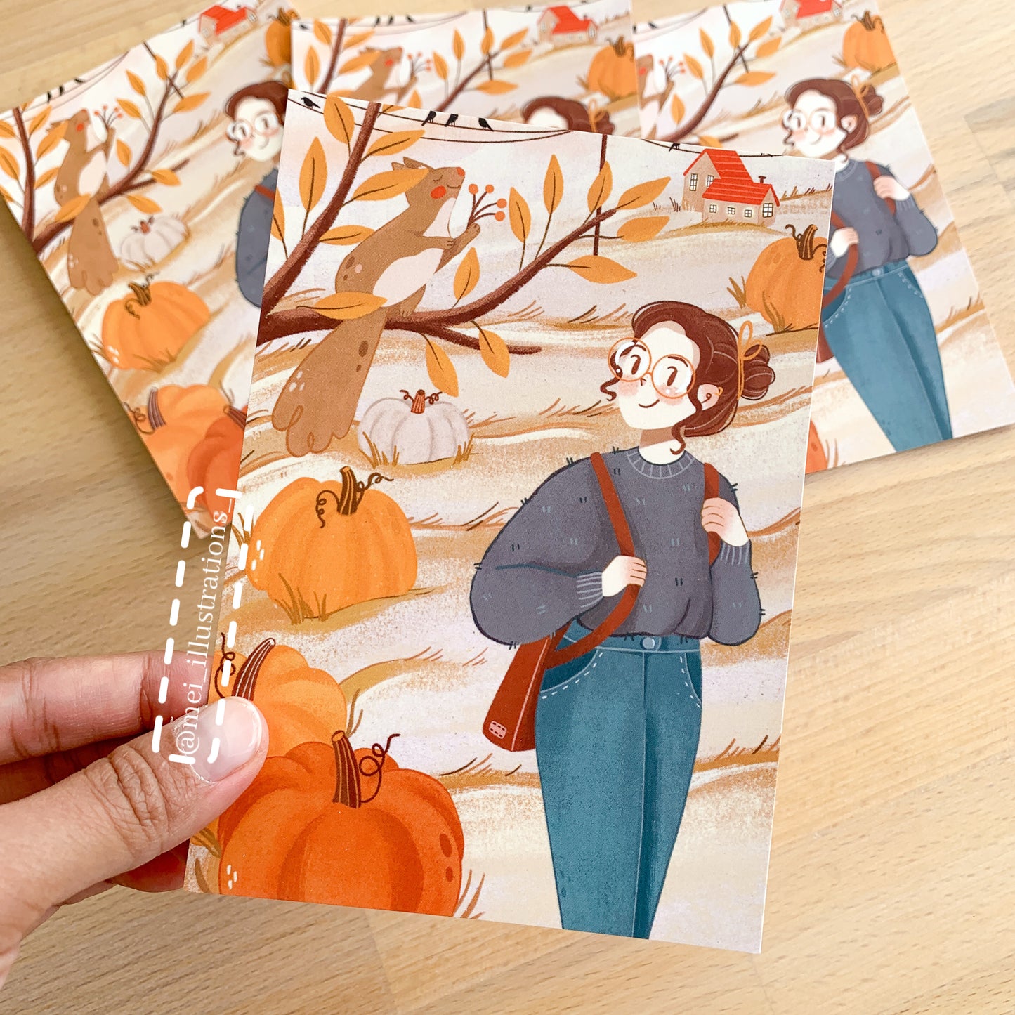 Autumn girl - A6 print