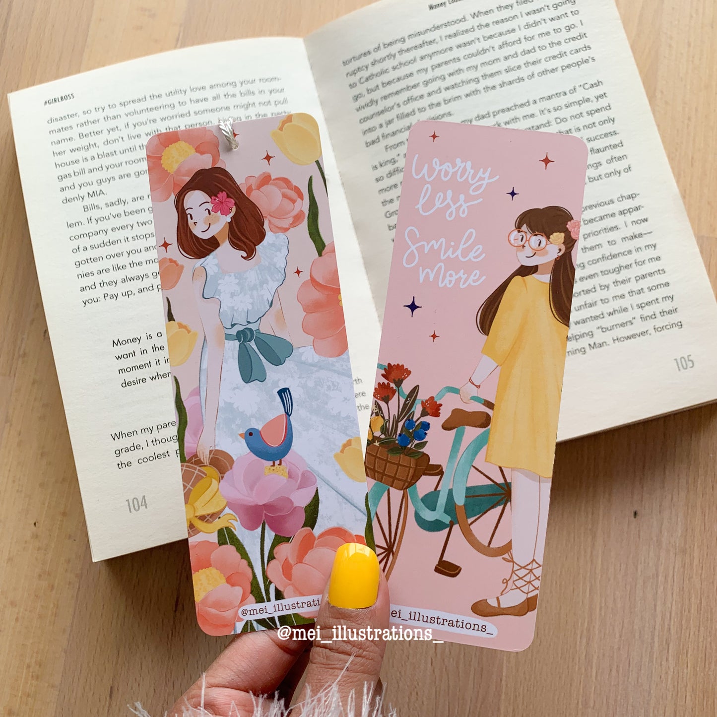 Spring girl bookmark