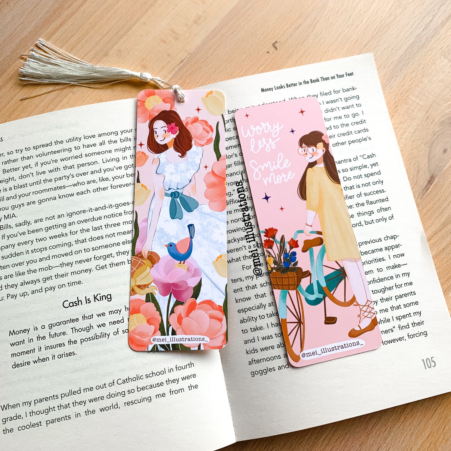 Spring girl bookmark