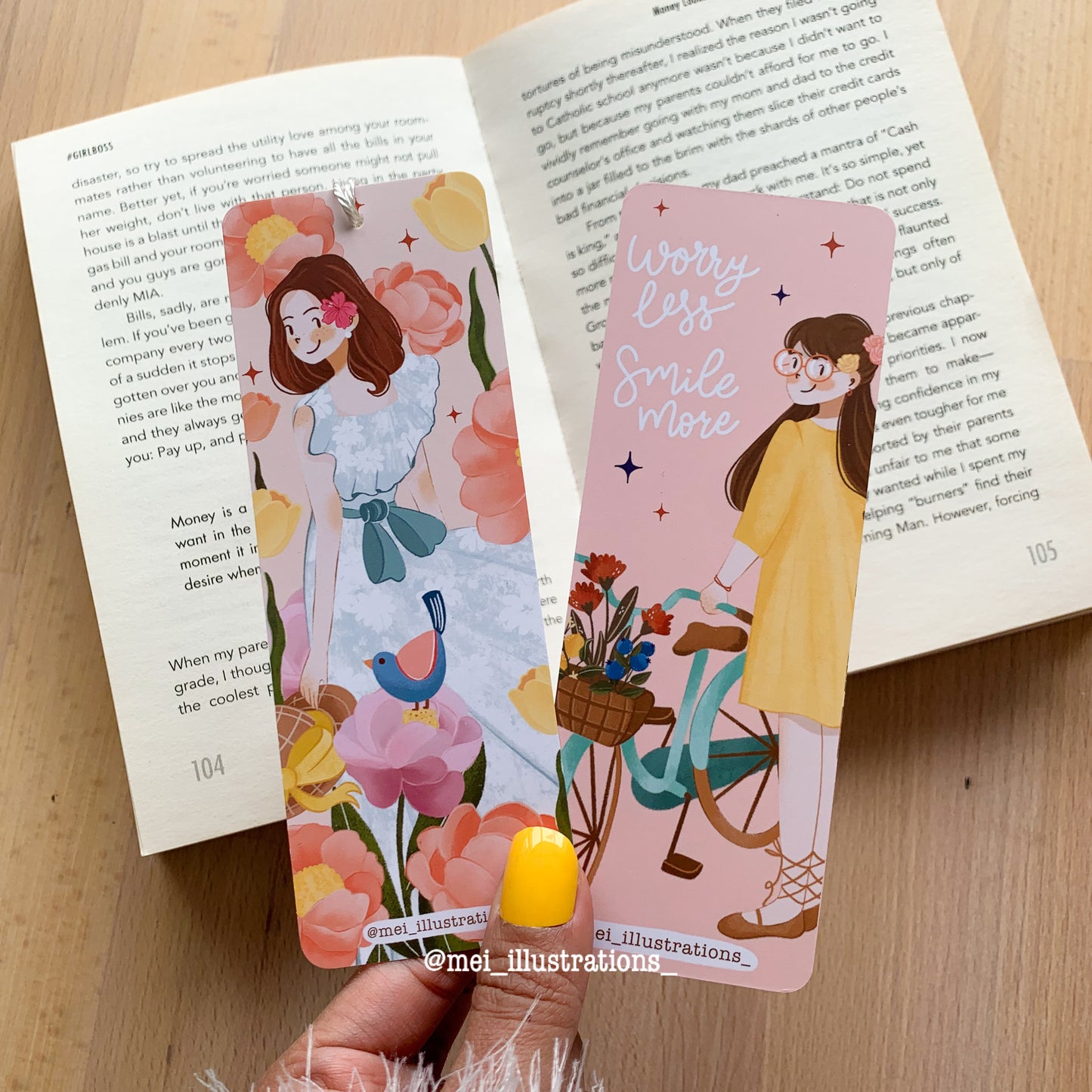 Spring girl bookmark