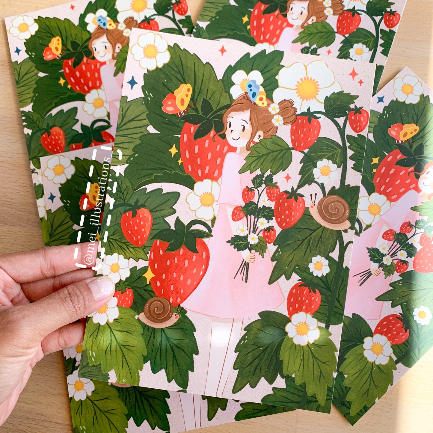 Strawberry girl - A5 print