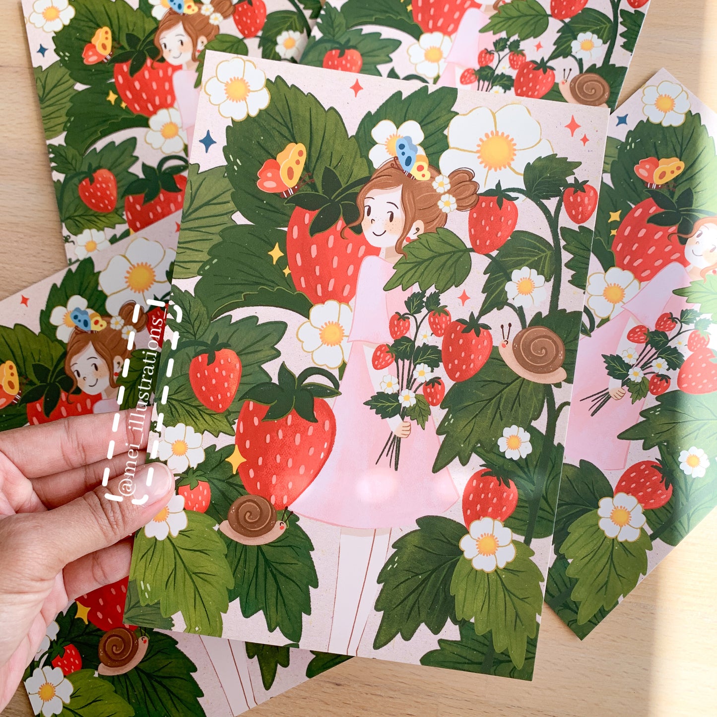 Strawberry girl - A5 print