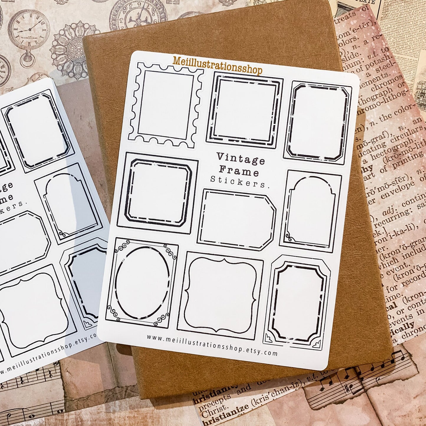 Vintage frames sticker sheet