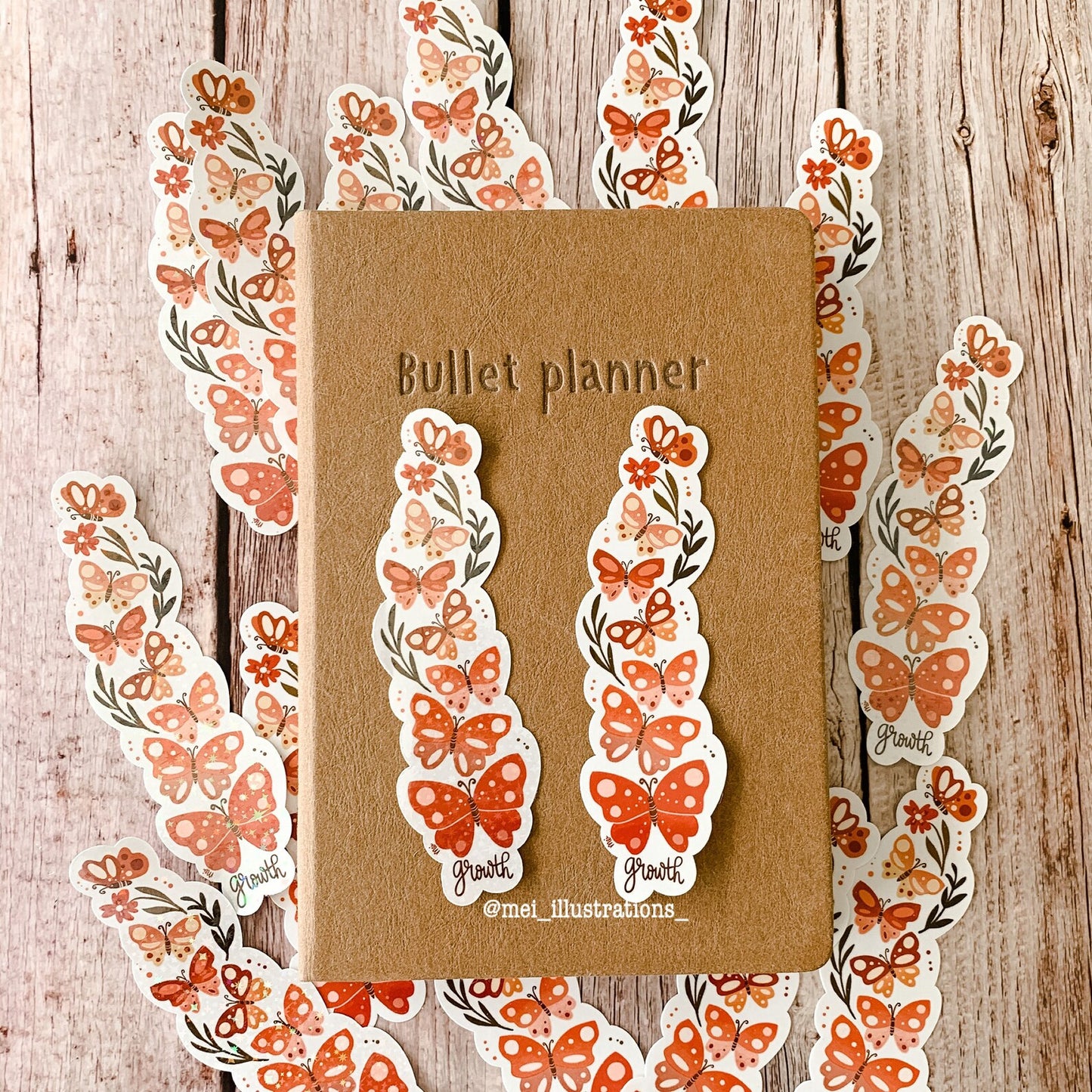 Pink butterflies sticker (with quote)