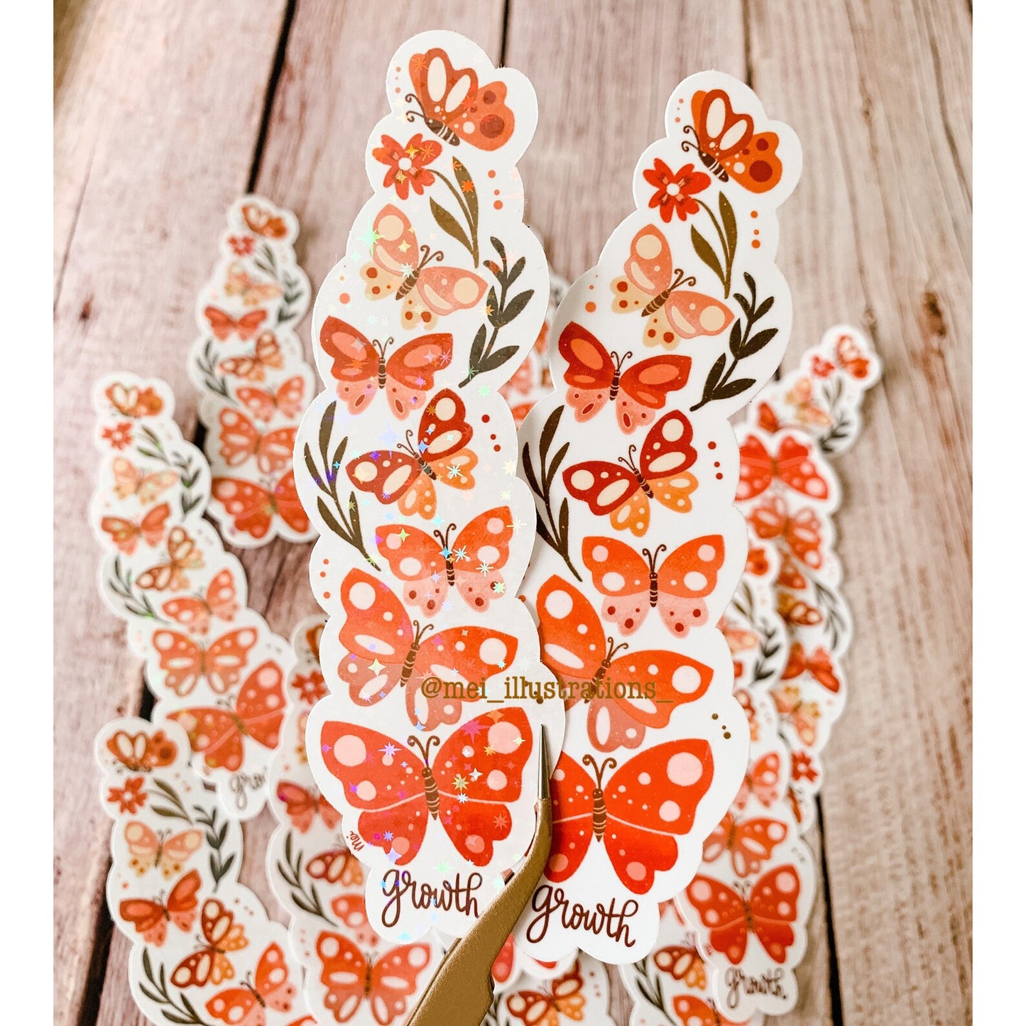 Pink butterflies sticker (with quote)