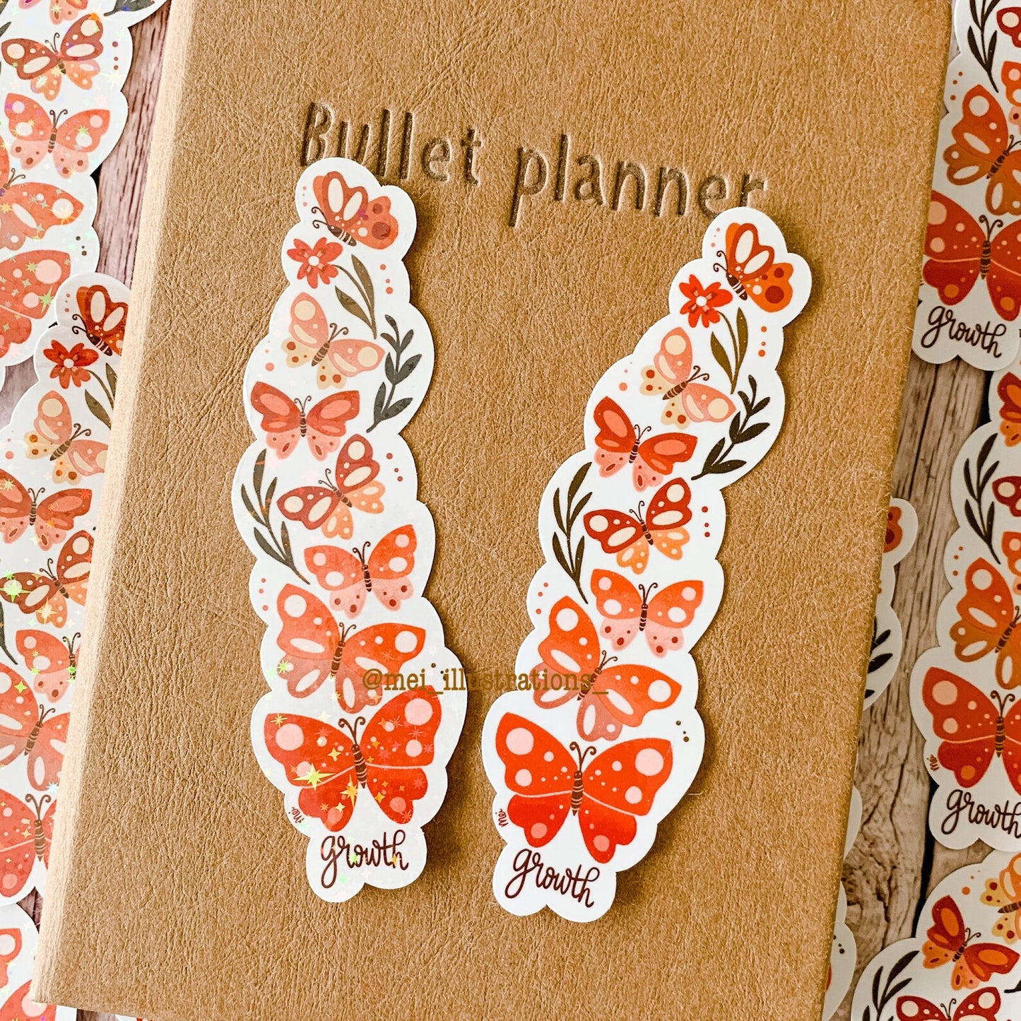 Pink butterflies sticker (with quote)