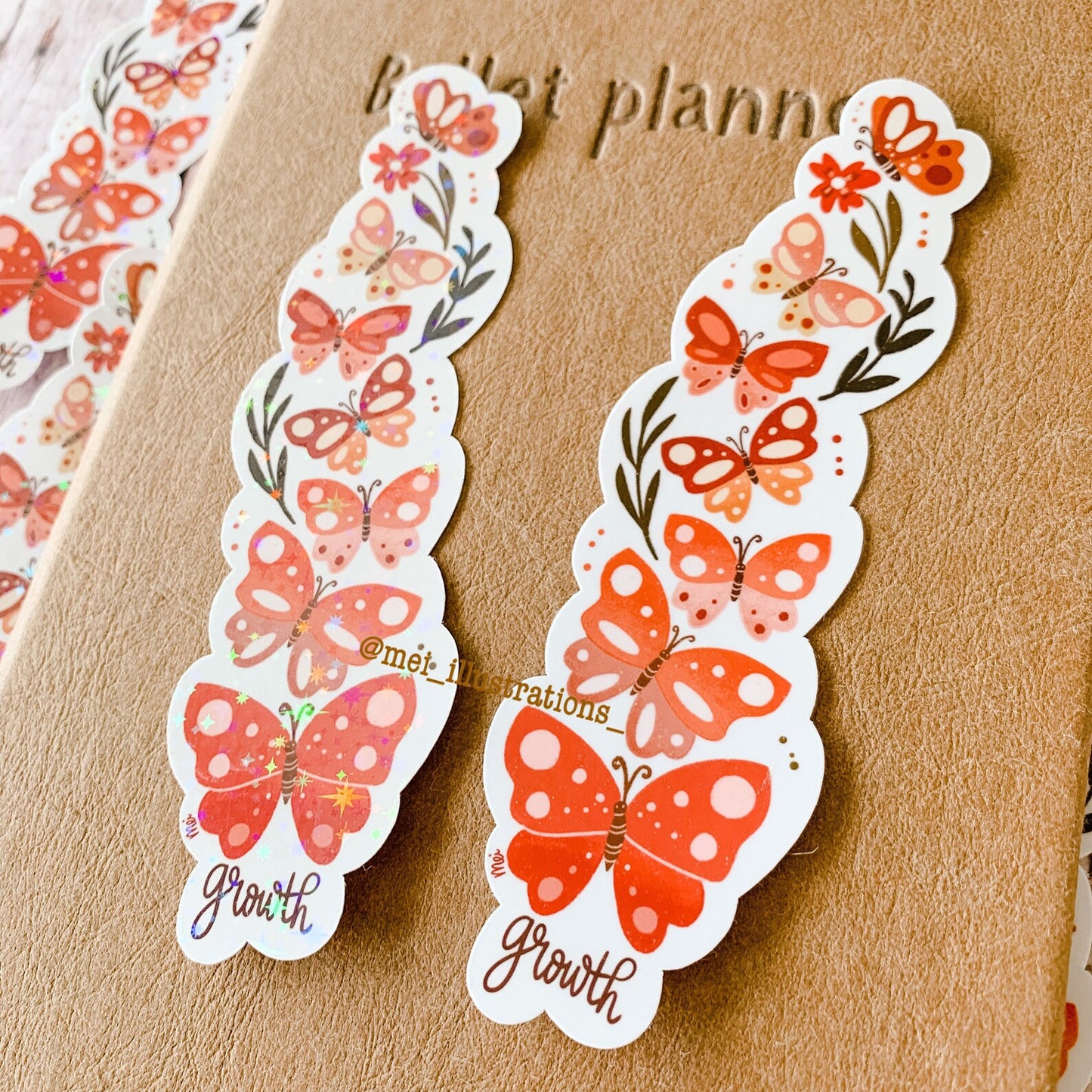 Pink butterflies sticker (with quote)