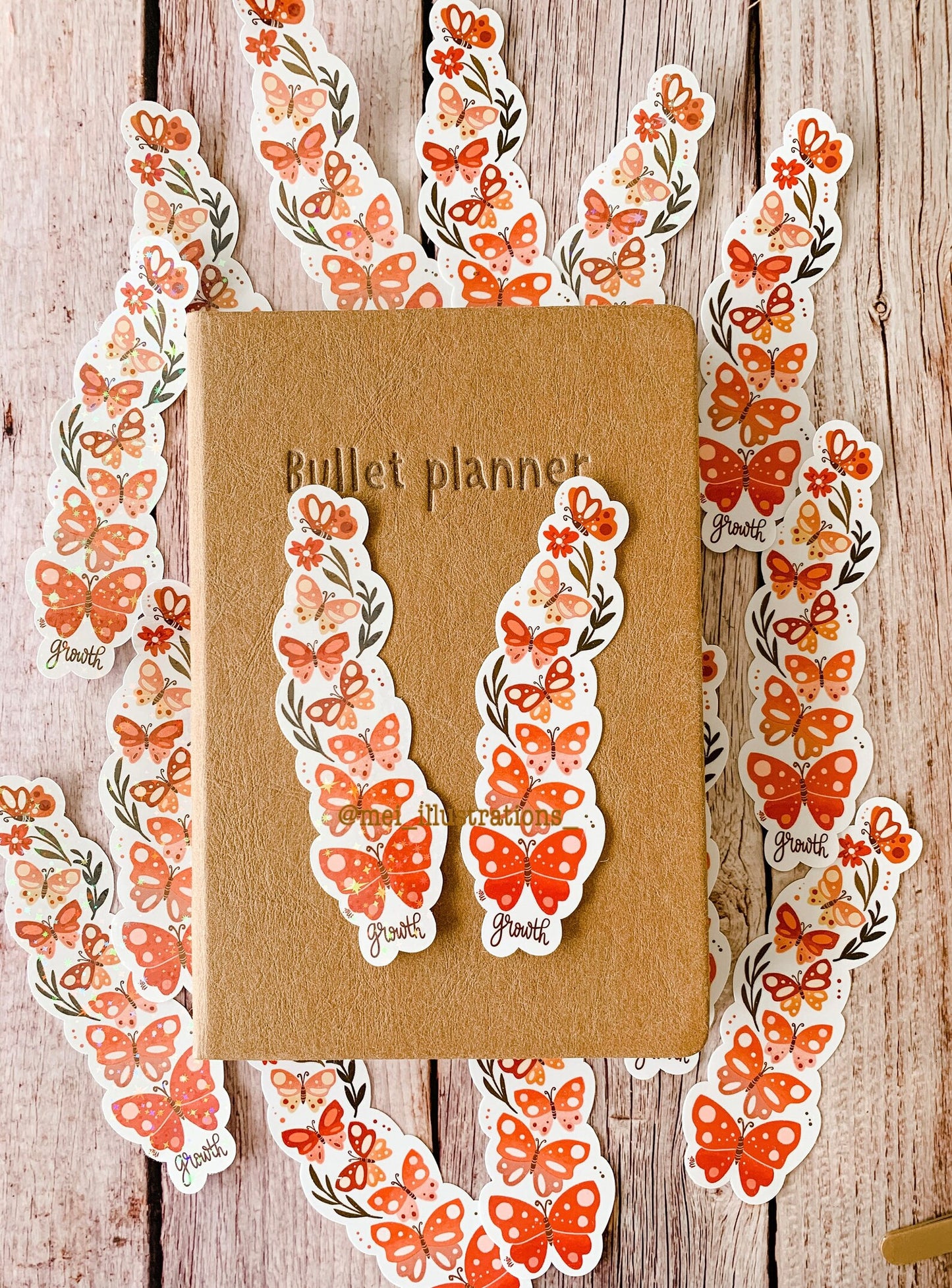 Pink butterflies sticker (with quote)