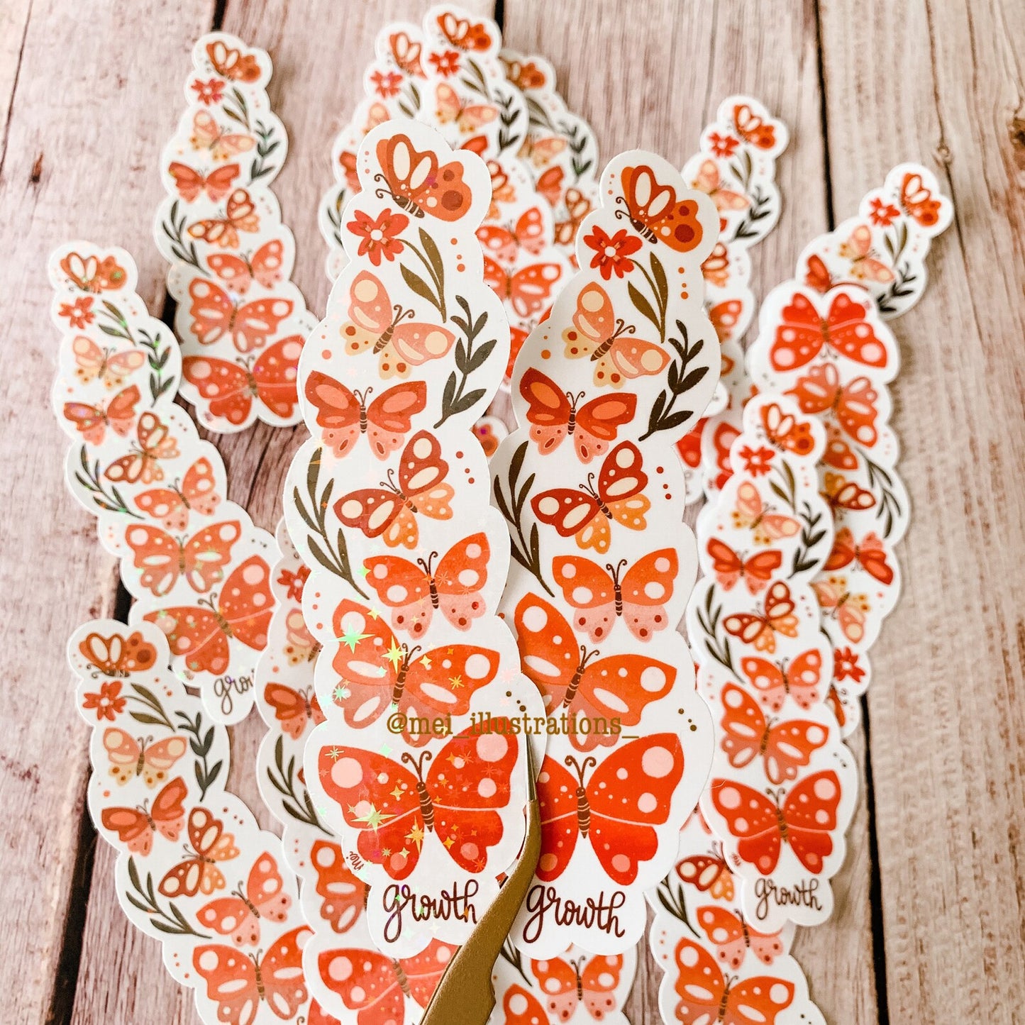 Pink butterflies sticker (with quote)