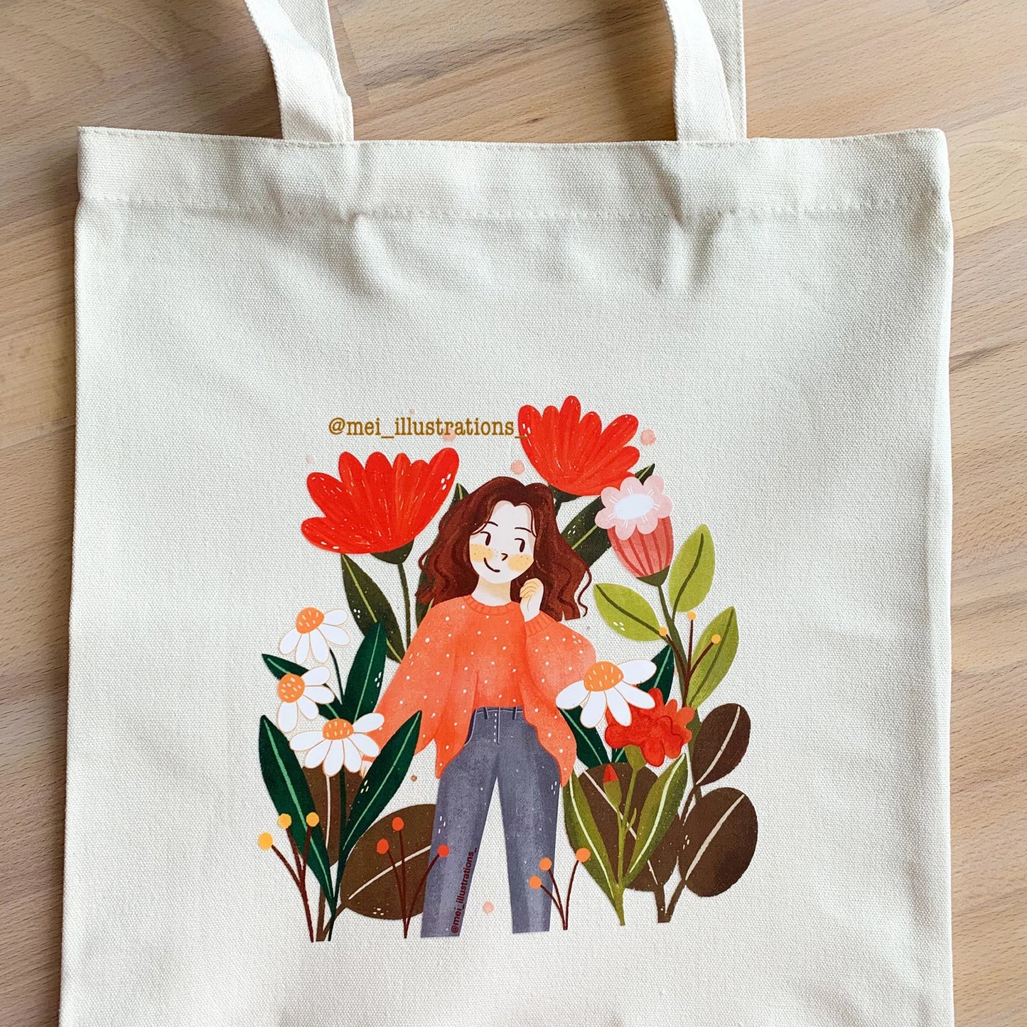 DTF tote bag-flower girl 3