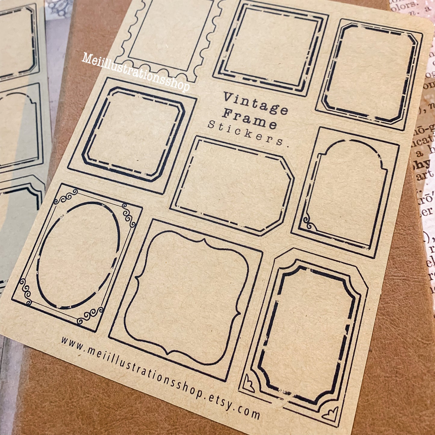 Vintage frames sticker sheet
