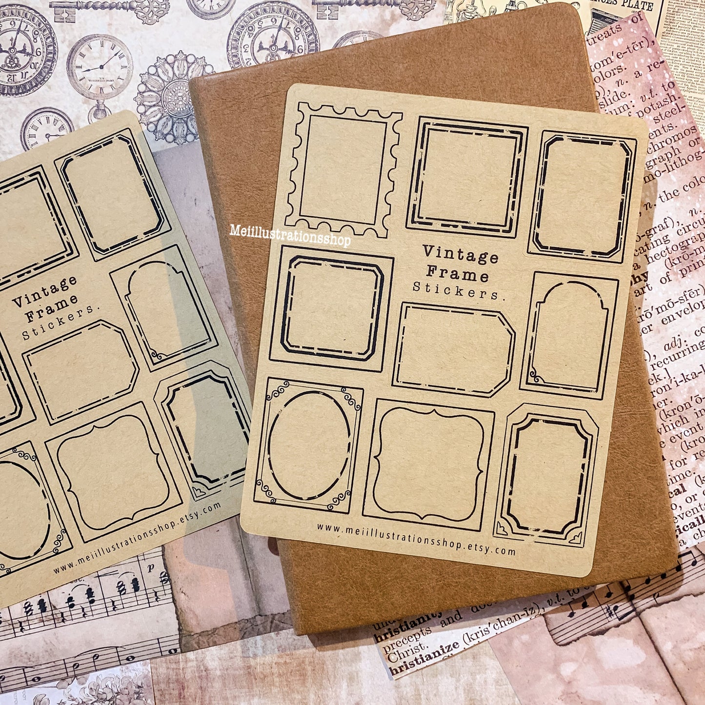 Vintage frames sticker sheet