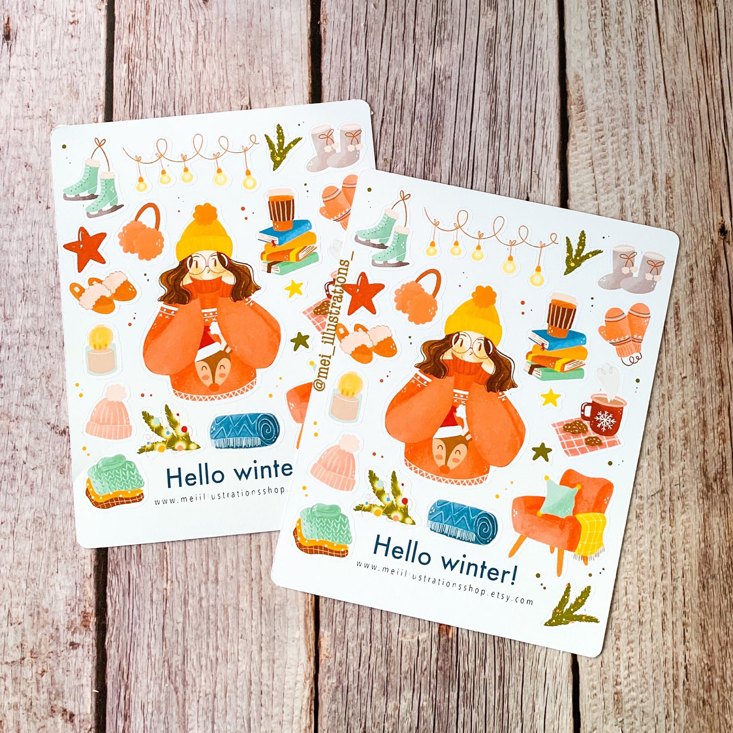 Hello winter sticker sheet