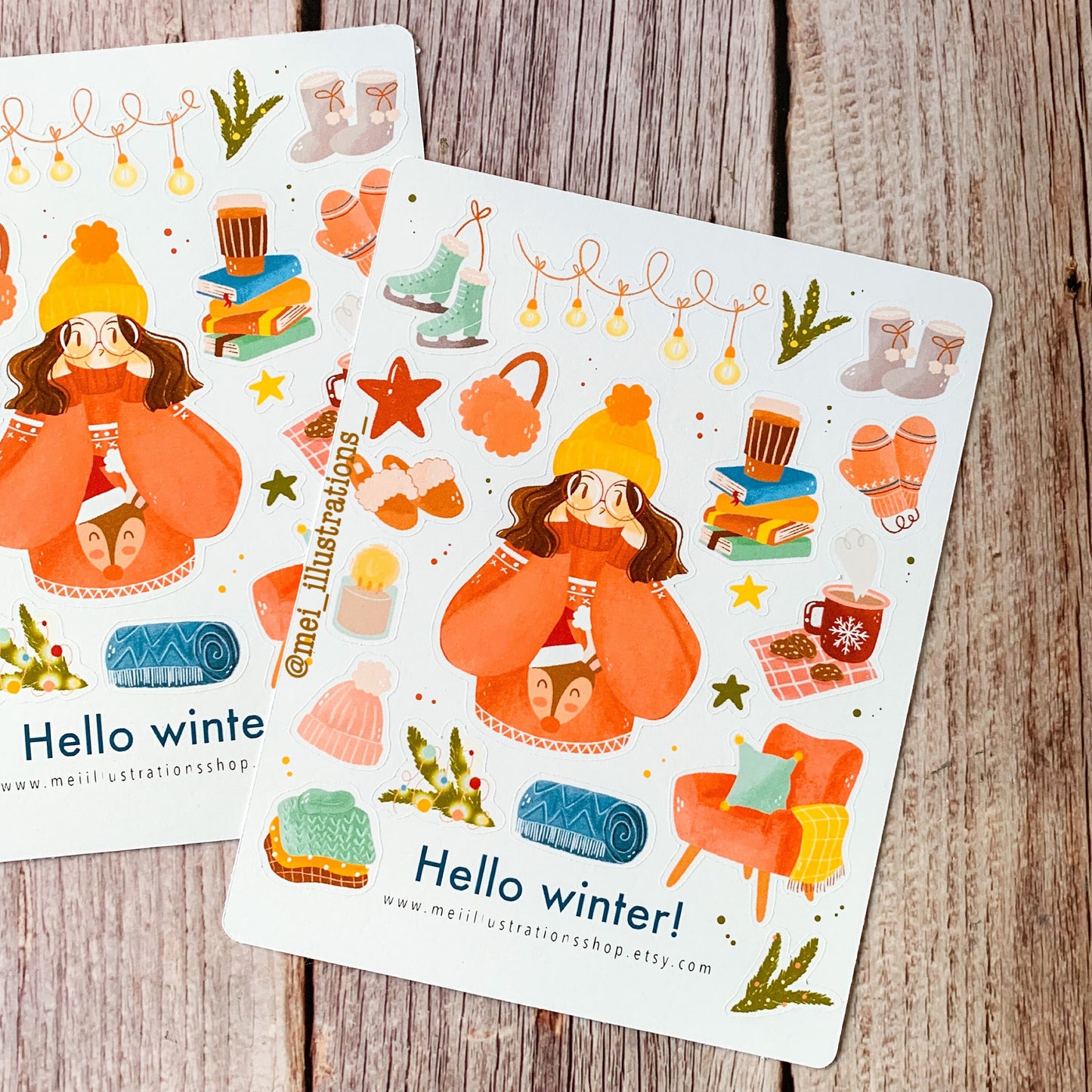 Hello winter sticker sheet