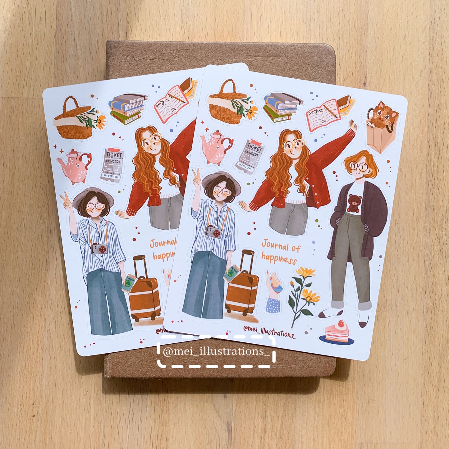 Journal Of Happiness sticker sheet