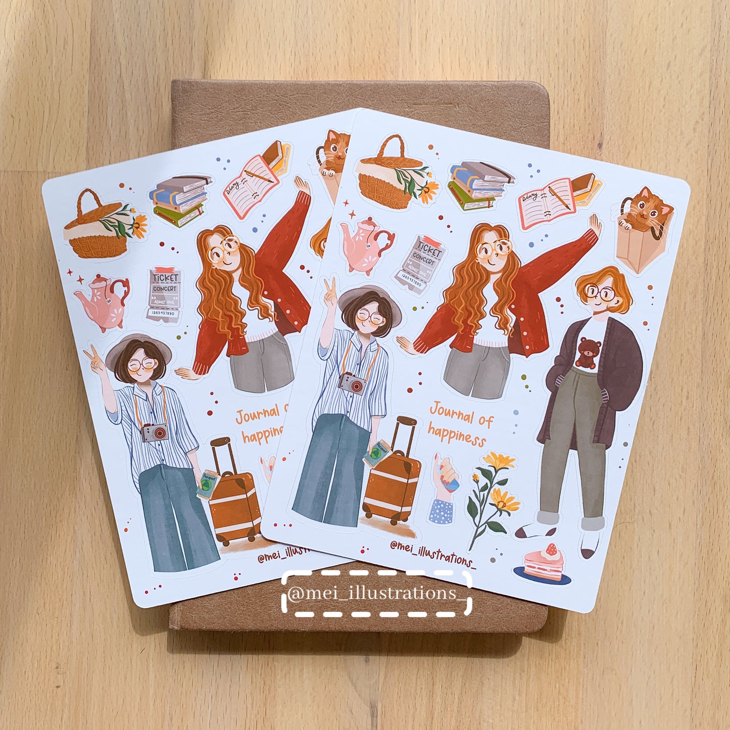 Journal Of Happiness sticker sheet