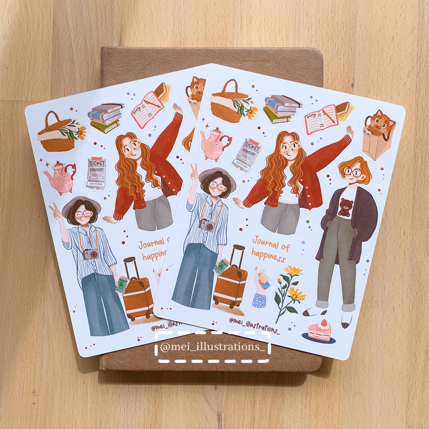 Journal Of Happiness sticker sheet