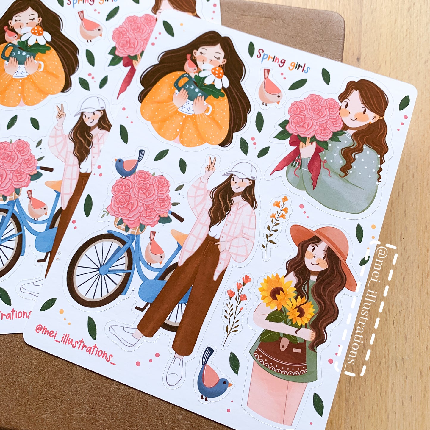 Spring Girls sticker sheet