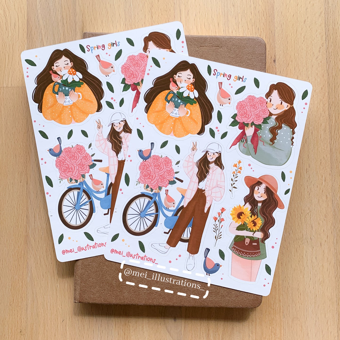 Spring Girls sticker sheet