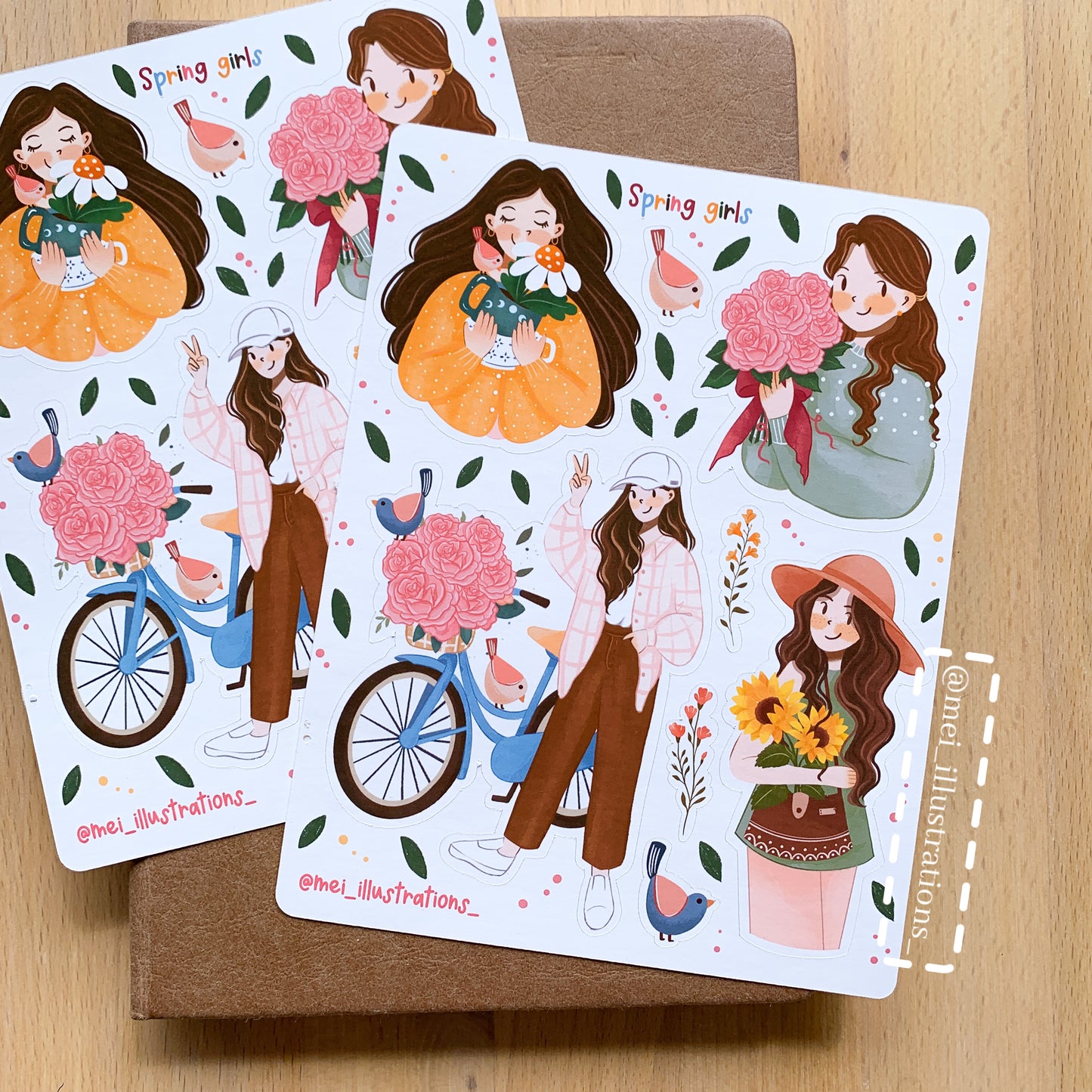 Spring Girls sticker sheet