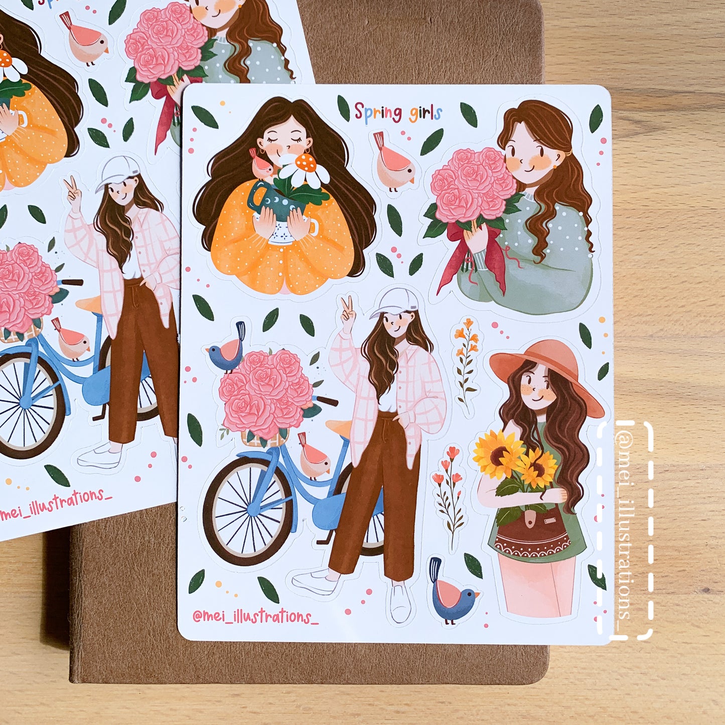 Spring Girls sticker sheet