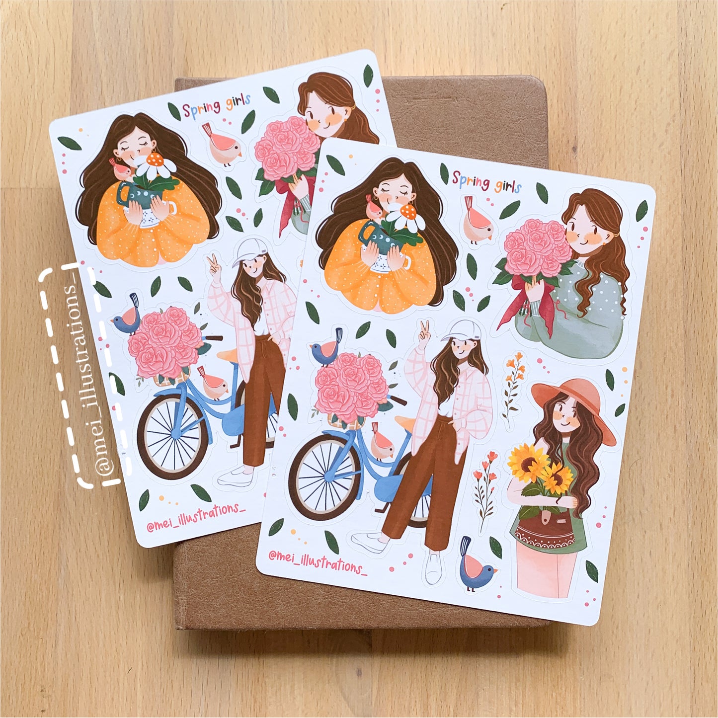 Spring Girls sticker sheet