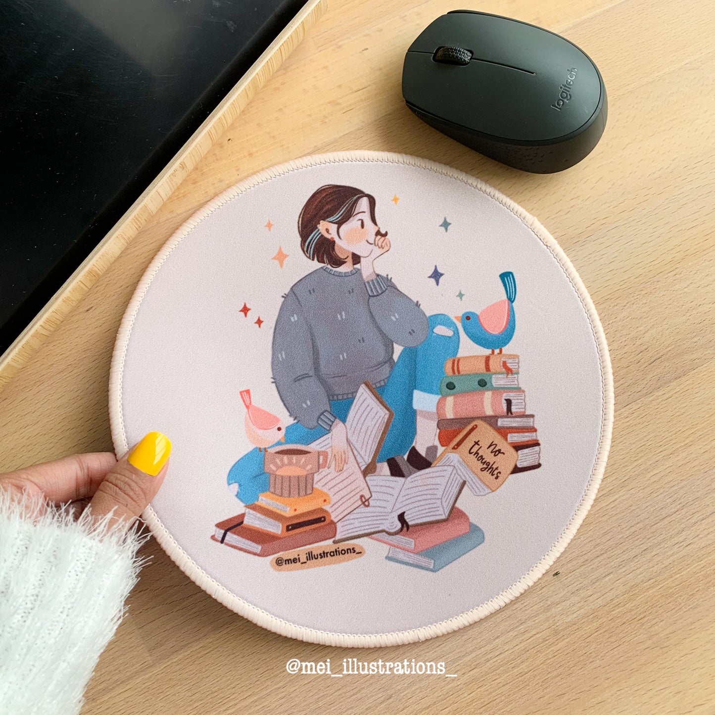 Bookworm mouse pad