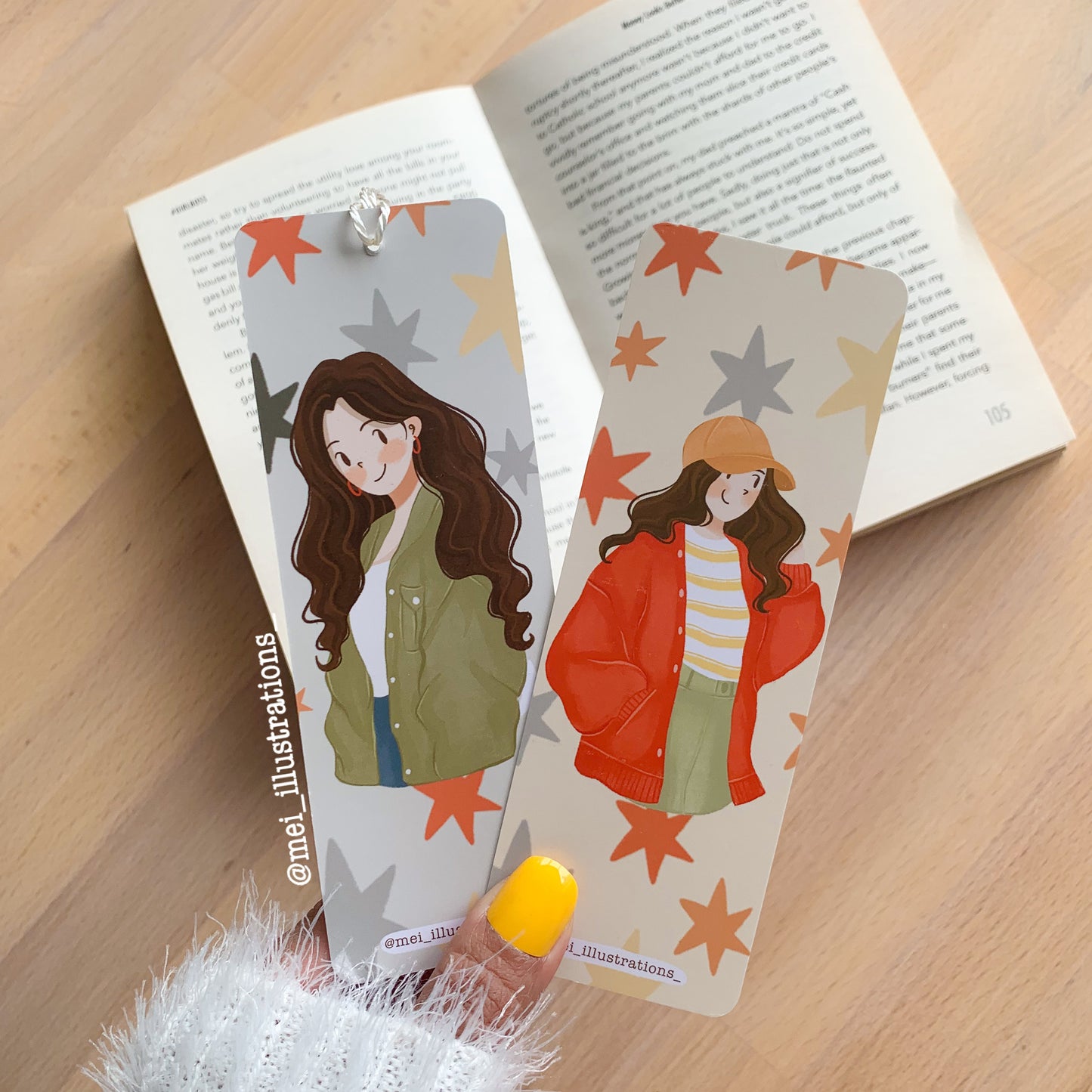 Retro girl bookmark