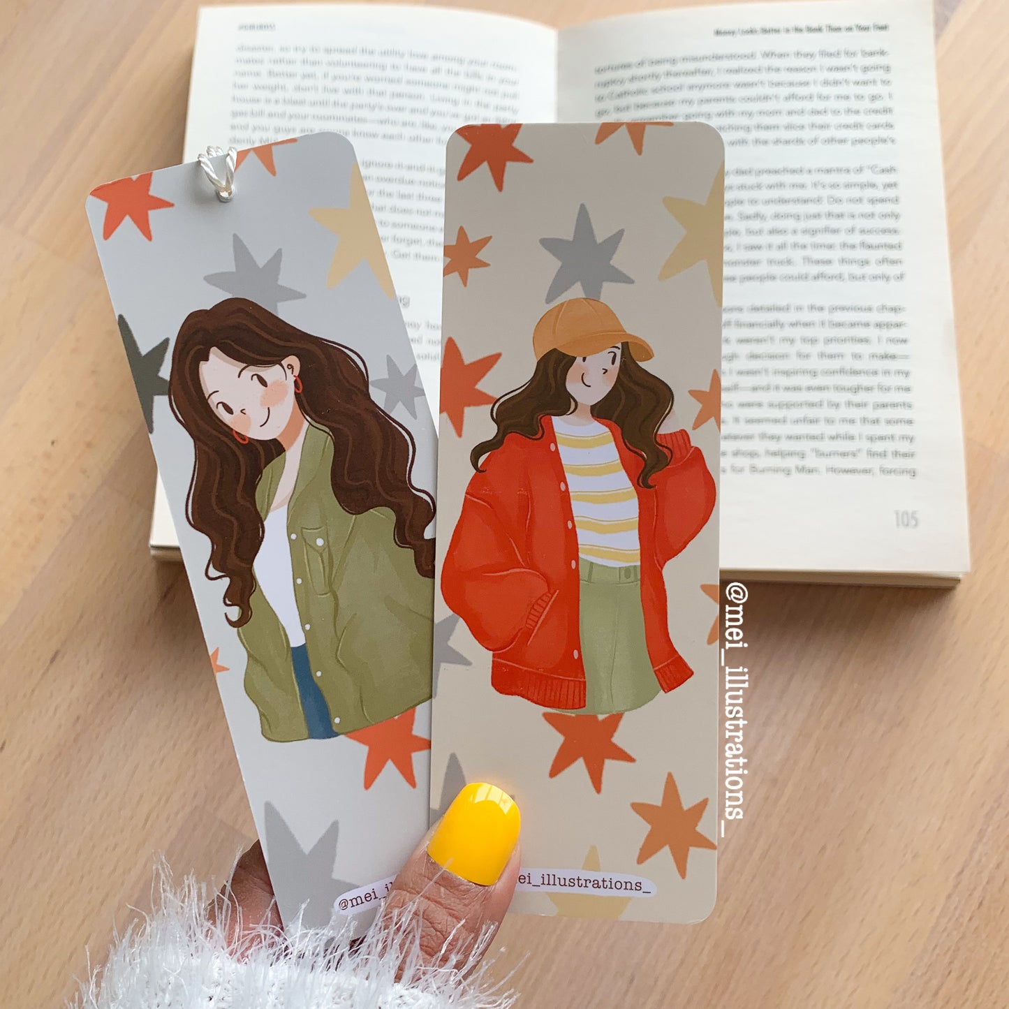 Retro girl bookmark