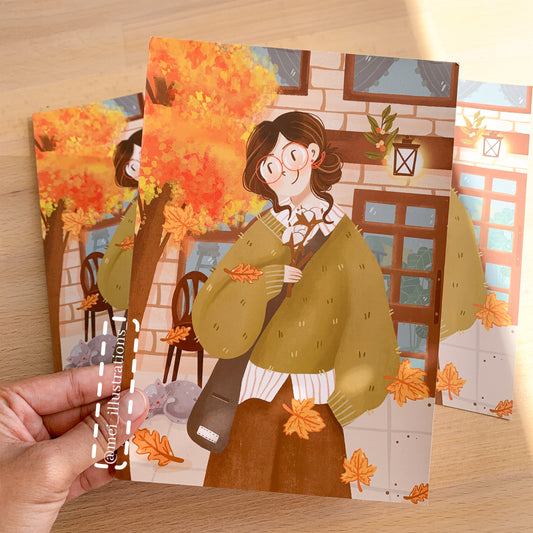 Autumn girl 02 - A5 print