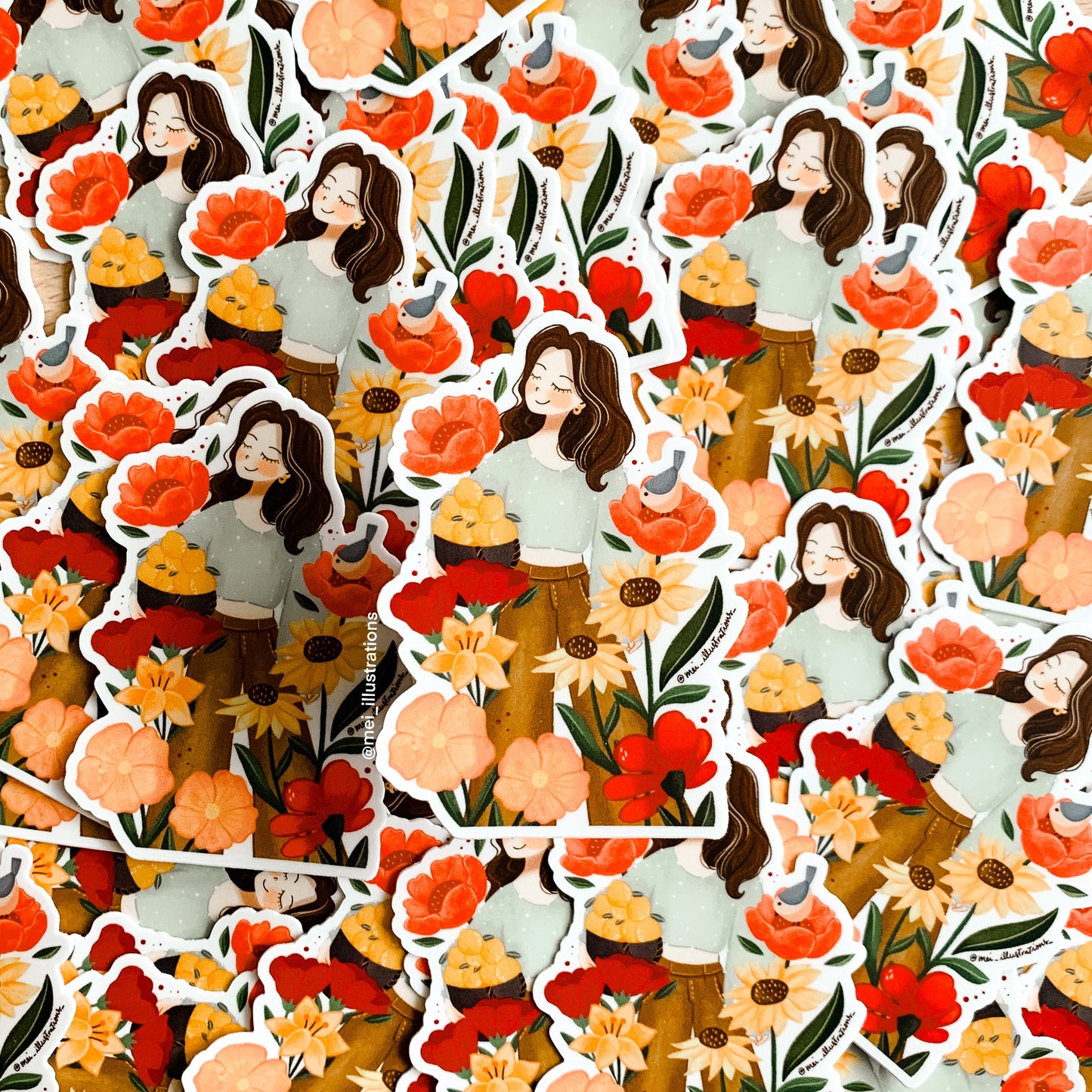 Flower girl sticker 02