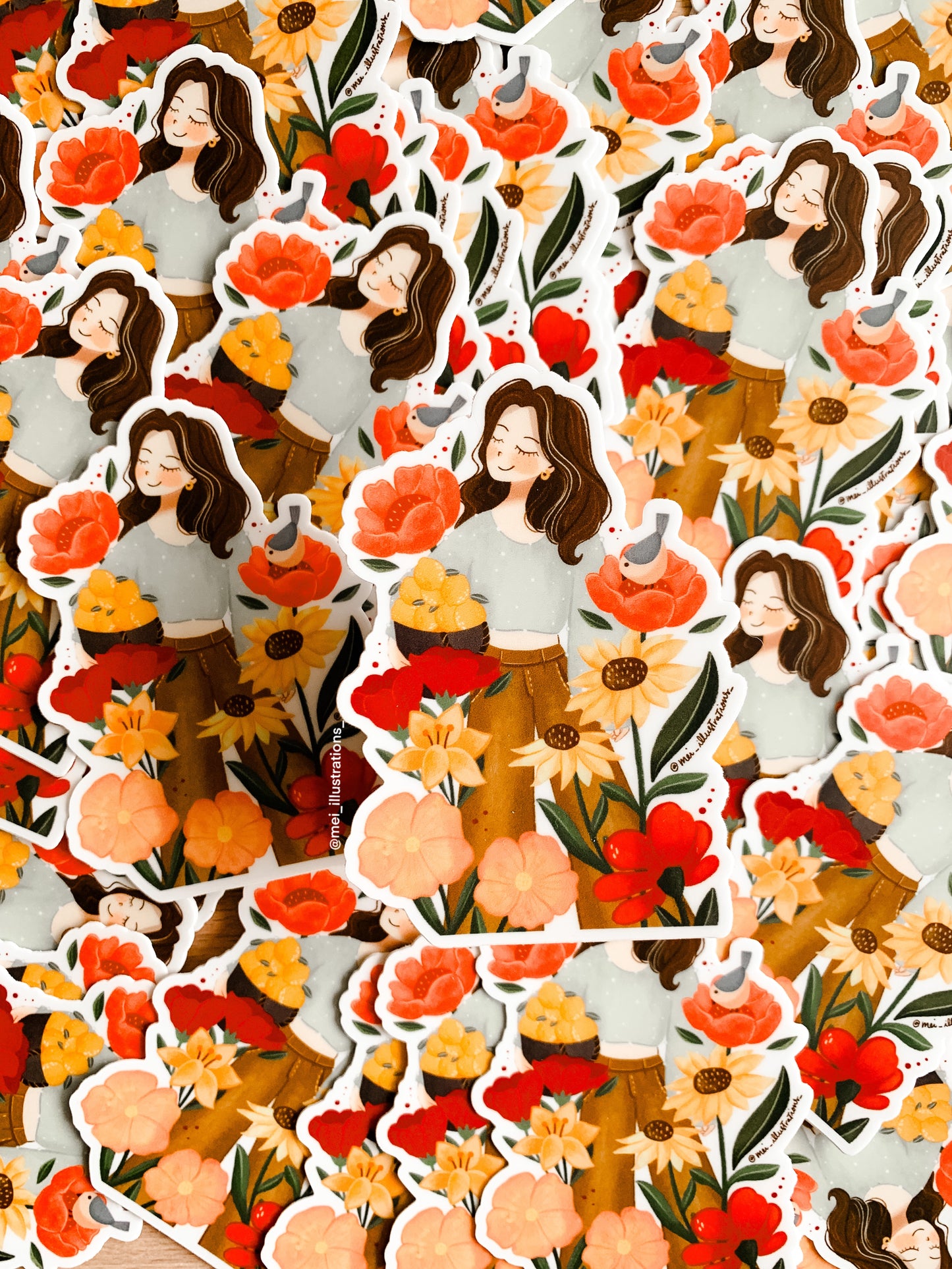 Flower girl sticker 02