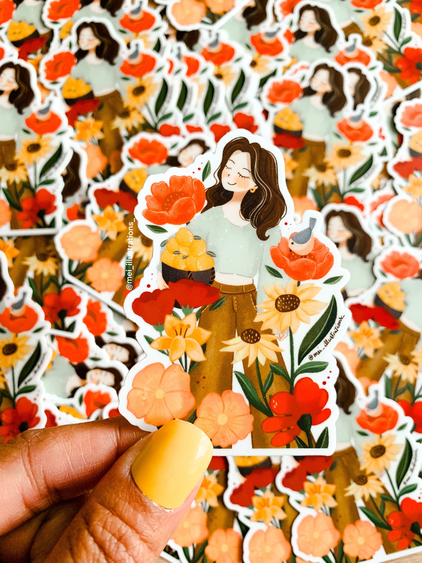 Flower girl sticker 02