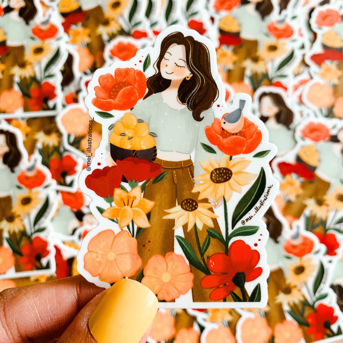 Flower girl sticker 02