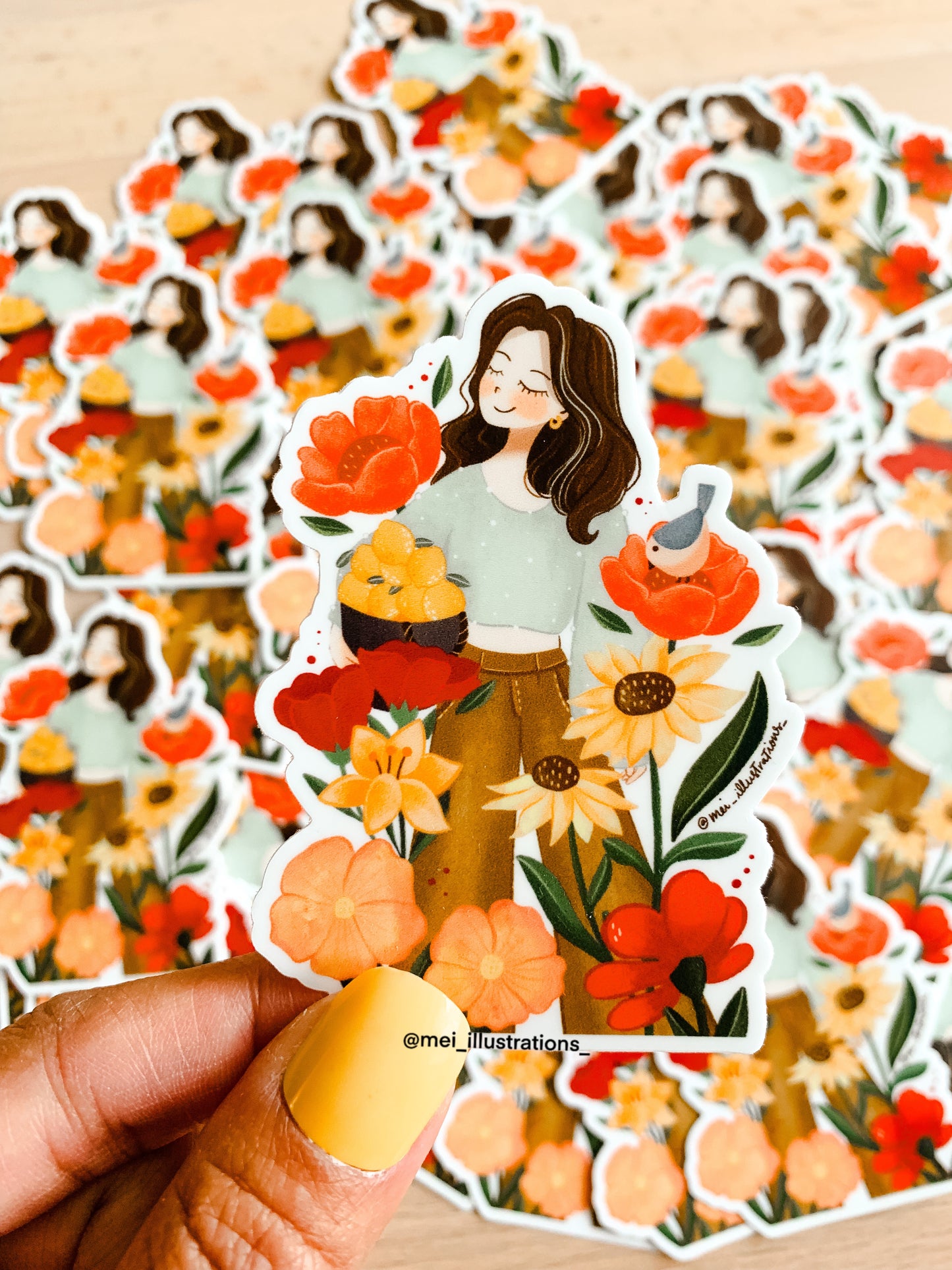 Flower girl sticker 02