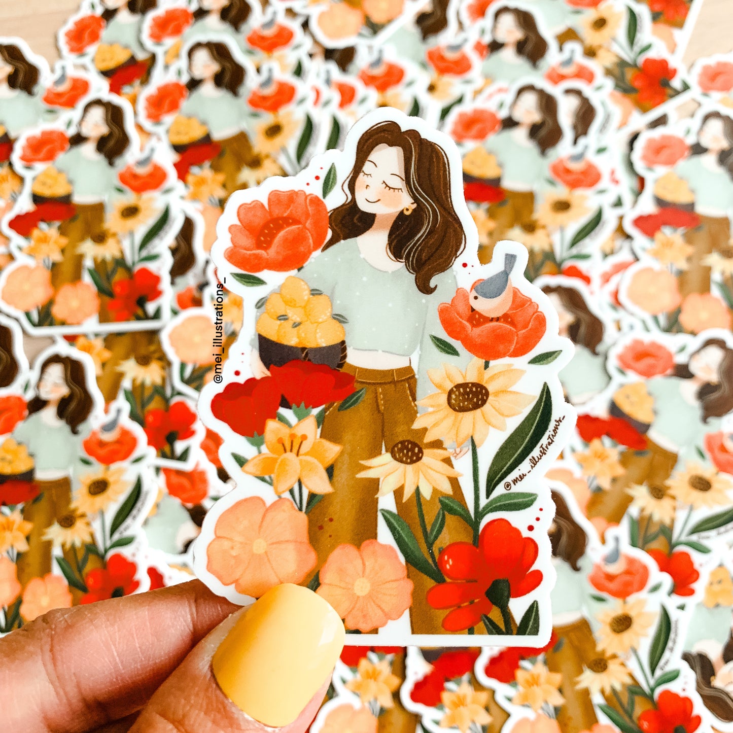 Flower girl sticker 02