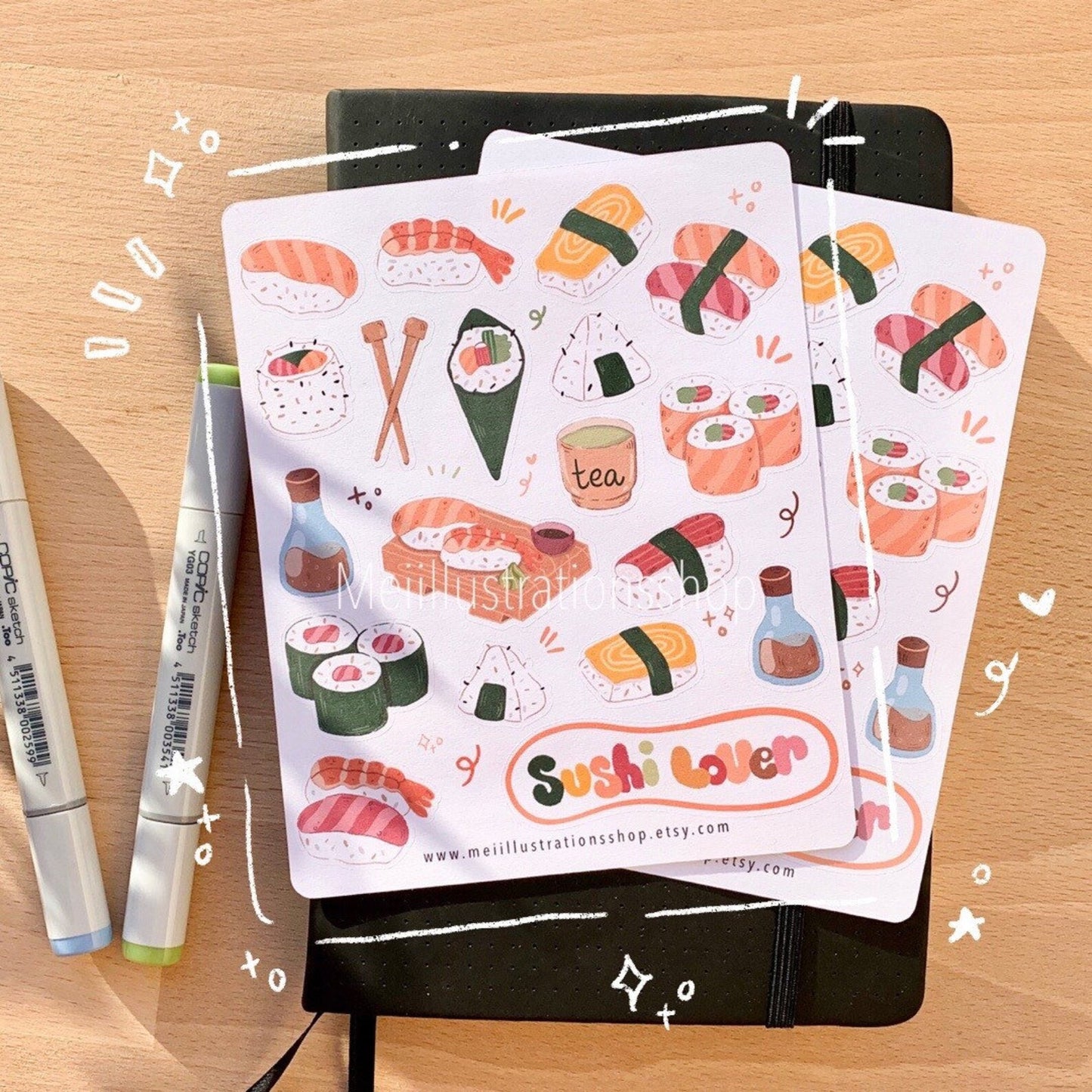 Sushi sticker sheet